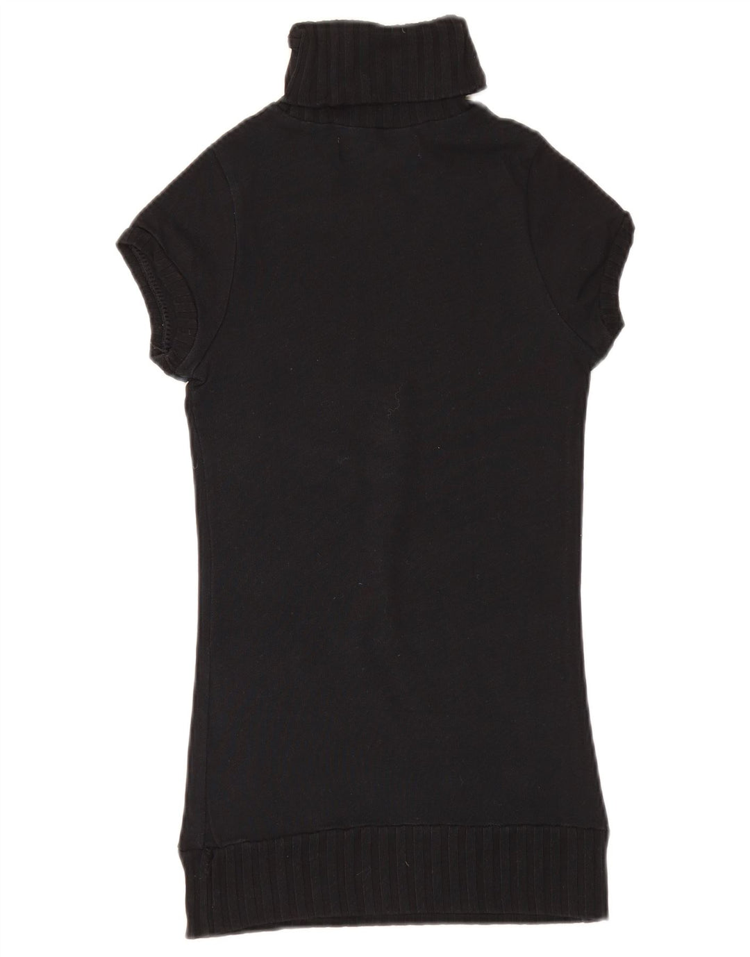 Maglione Zara da donna a maniche corte con collo e bottoni UK 8 piccolo nero