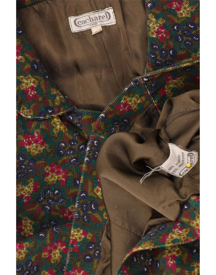 Giacca blazer da donna a 4 bottoni Cacharel EU 42 grande floreale multicolore