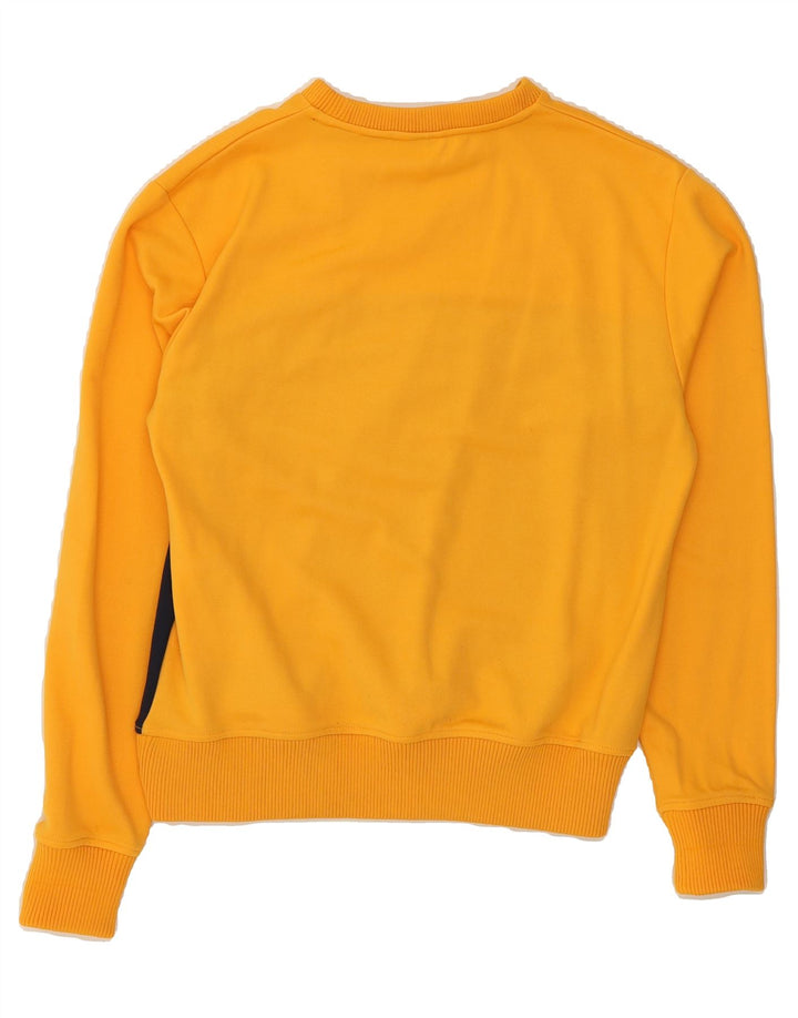 ELLESSE Womens Oversized Sweatshirt Jumper UK 10 Small Yellow Colourblock Vintage Ellesse and Second-Hand Ellesse from Messina Hembry 