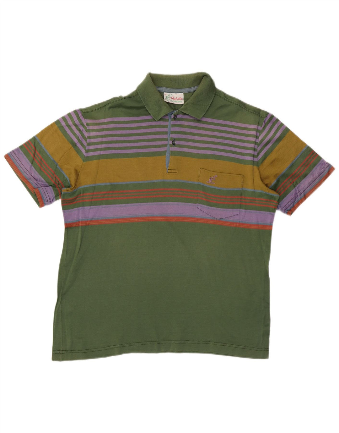 Polo da uomo AUSTRALIAN L'ALPINA IT 48 Verde medio a righe