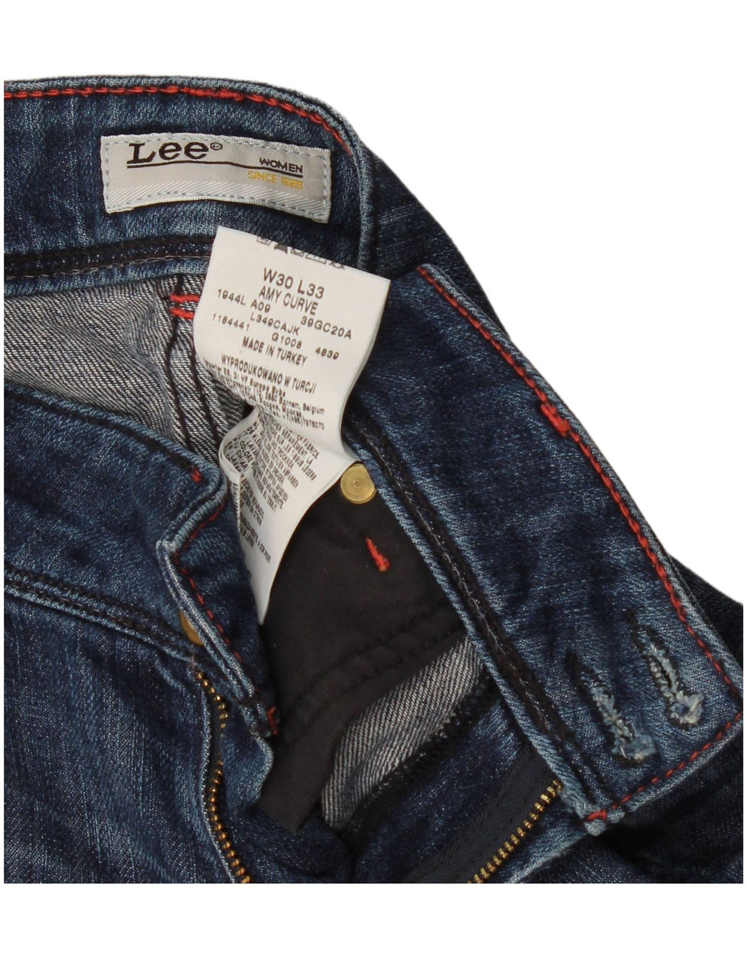 Jeans dritti Amy da donna Lee W30 L25 cotone blu navy