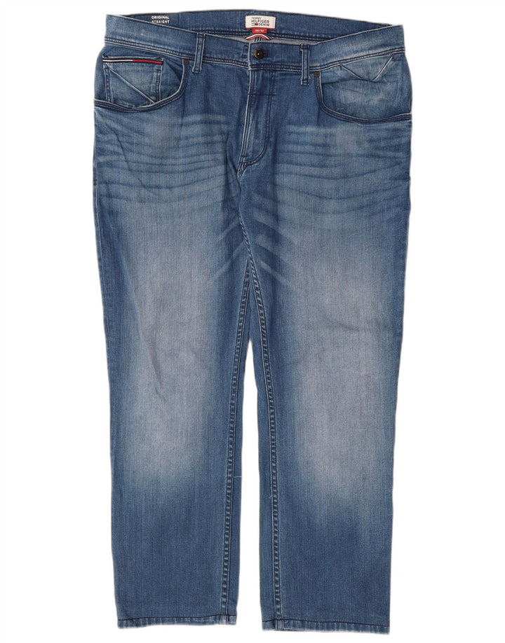 TOMMY HILFIGER Jeans dritti da uomo W38 L29 cotone blu