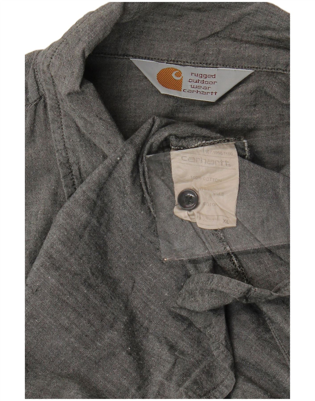 Camicia robusta da uomo a maniche corte CARHARTT XL in cotone grigio