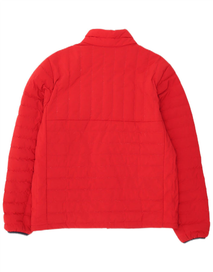 Giacca imbottita da uomo Lands End UK 38 Poliestere color block rosso medio