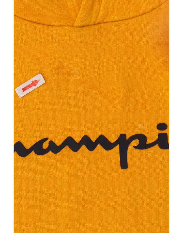Maglione con cappuccio grafico da uomo Champion in cotone giallo medio