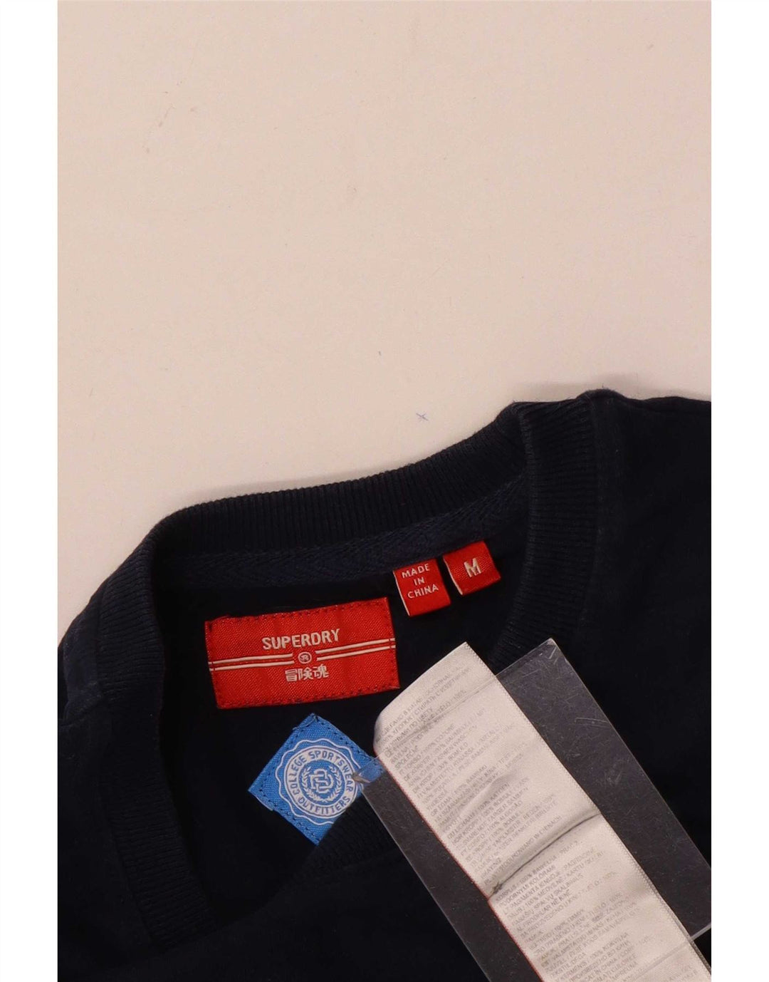 T-shirt da uomo Superdry Top in cotone blu navy medio