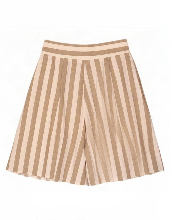 Pantaloncini culotte vintage da donna piccoli W26 a righe beige