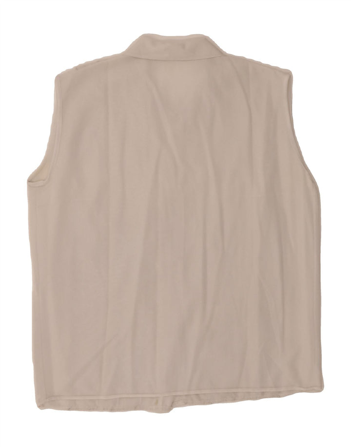 VINTAGE Womens Sleeveless Shirt Blouse UK 14 Medium White Striped Vintage Vintage and Second-Hand Vintage from Messina Hembry 