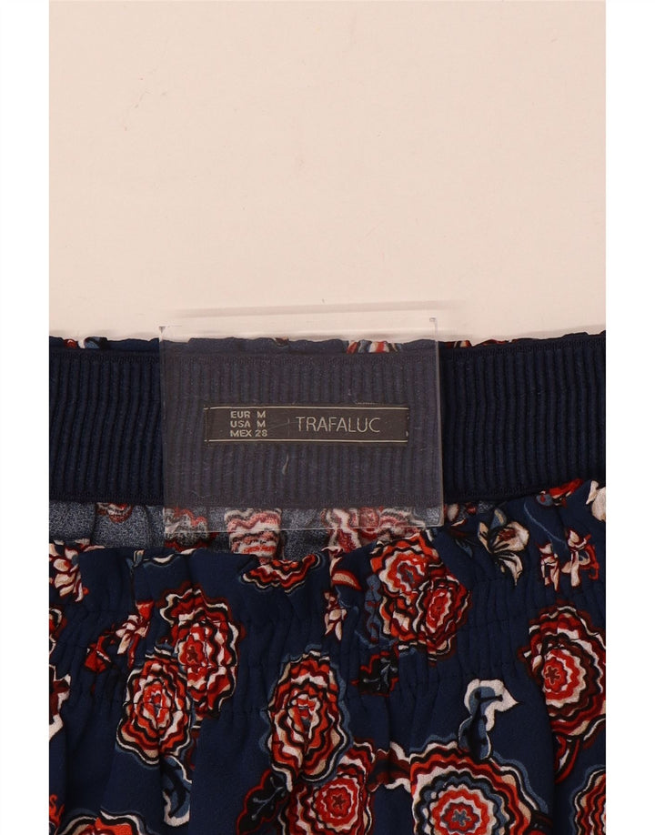 Minigonna da donna Zara media W28 blu navy floreale