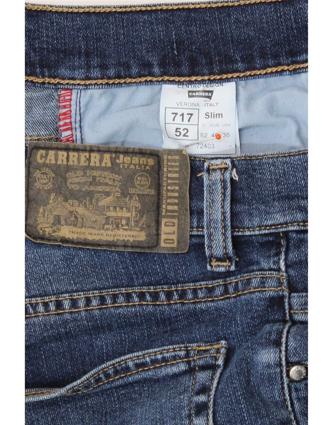 Jeans Carrera Uomo 717 Slim W36 L31 Cotone Blu