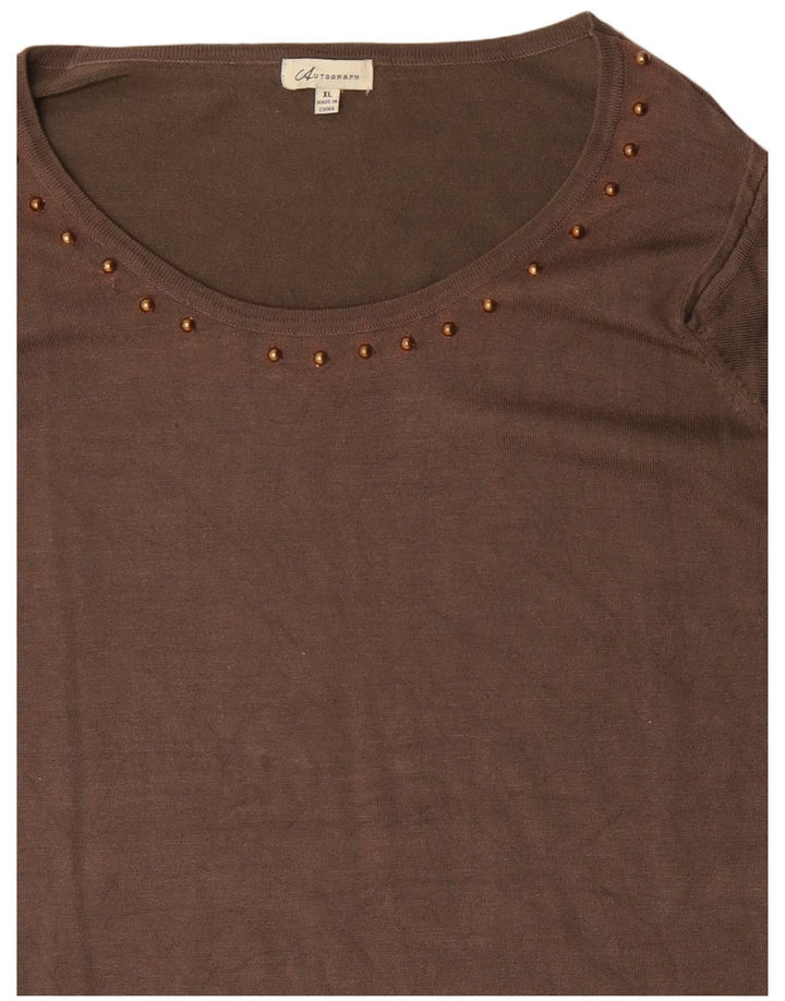 MARKS & SPENCER Abito maglione autografo da donna UK 18 XL Viscosa grigia