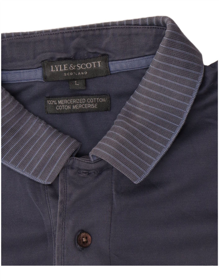 Polo da uomo Lyle & Scott grande in cotone blu navy