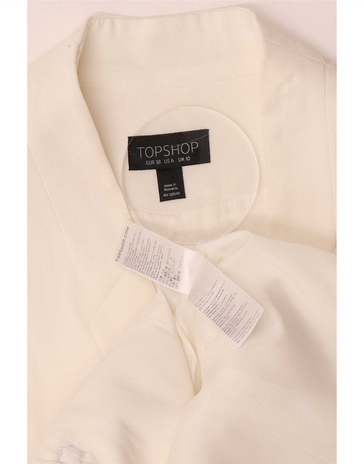 Gilet lungo da donna Topshop UK 10 piccolo poliestere bianco