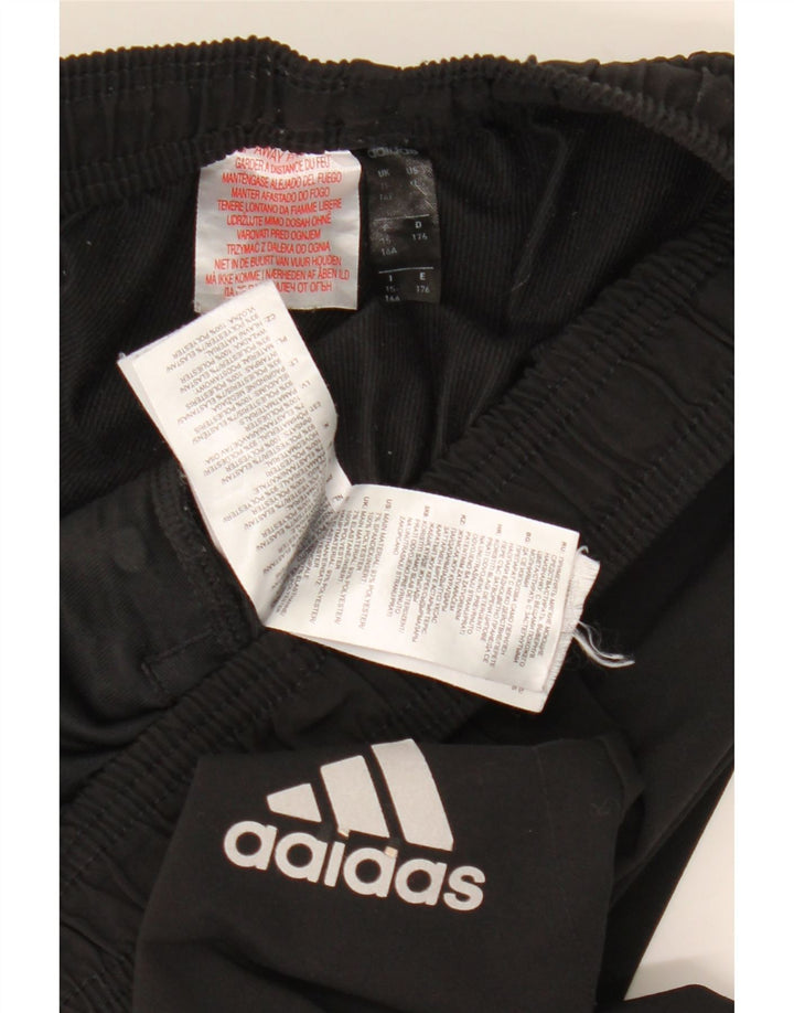 Pantaloni della tuta da ragazzo Adidas 15-16 anni in poliestere nero