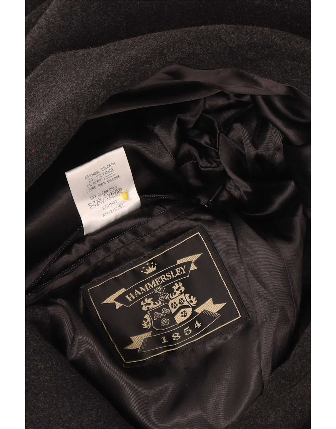 Cappotto da uomo Hammersley UK 36 piccolo in lana grigia