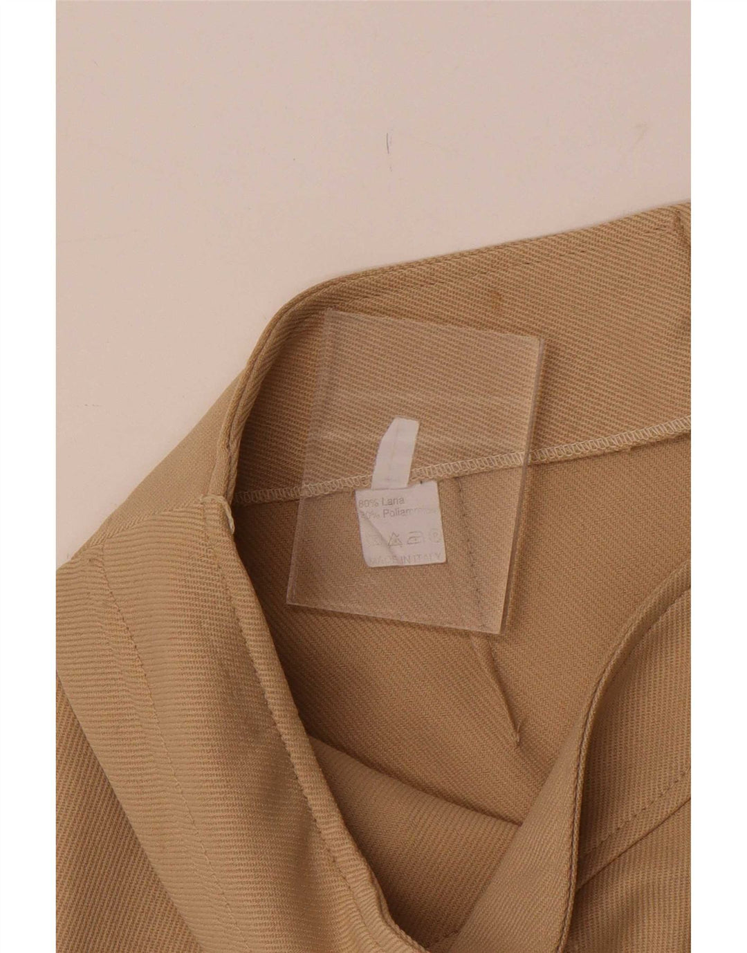 Minigonna vintage da donna grande W30 in lana beige