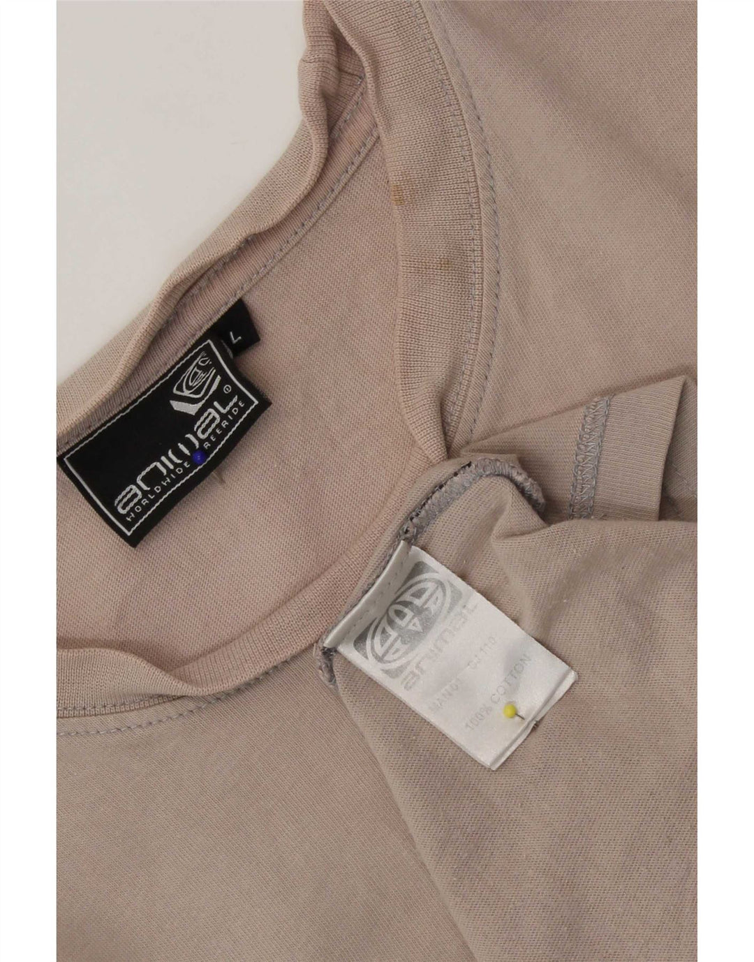 T-shirt grafica da uomo con animali, grande, in cotone beige