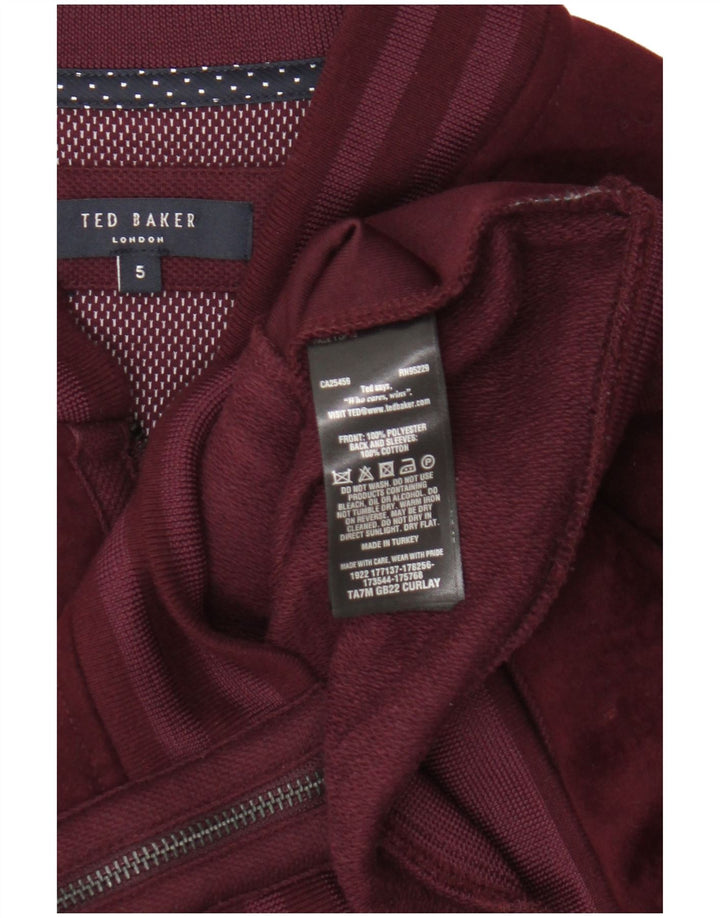 Giacca da tuta da donna Ted Baker taglia 5 XL poliestere bordeaux