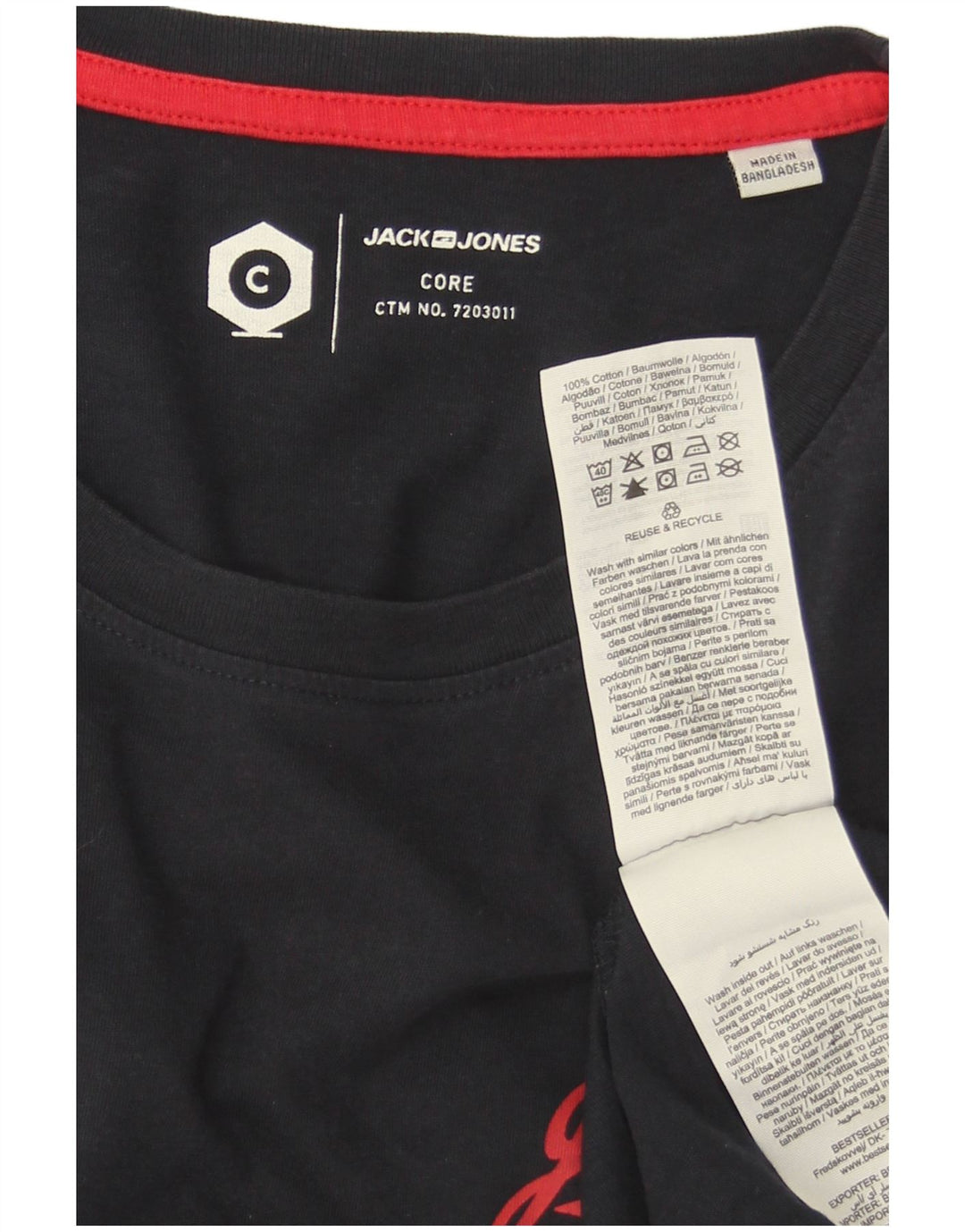 T-shirt grafica da uomo Jack & Jones Top in cotone blu navy medio