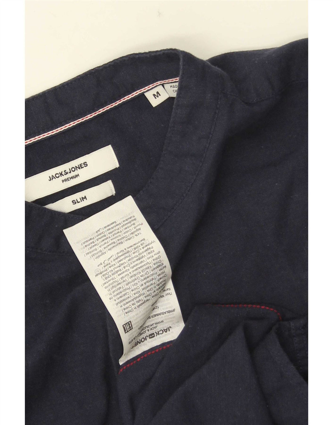 Camicia pullover slim fit da uomo Jack & Jones in cotone blu navy medio