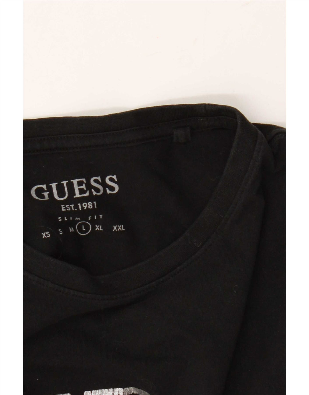 Guess T-shirt grafica da uomo slim fit grande nera