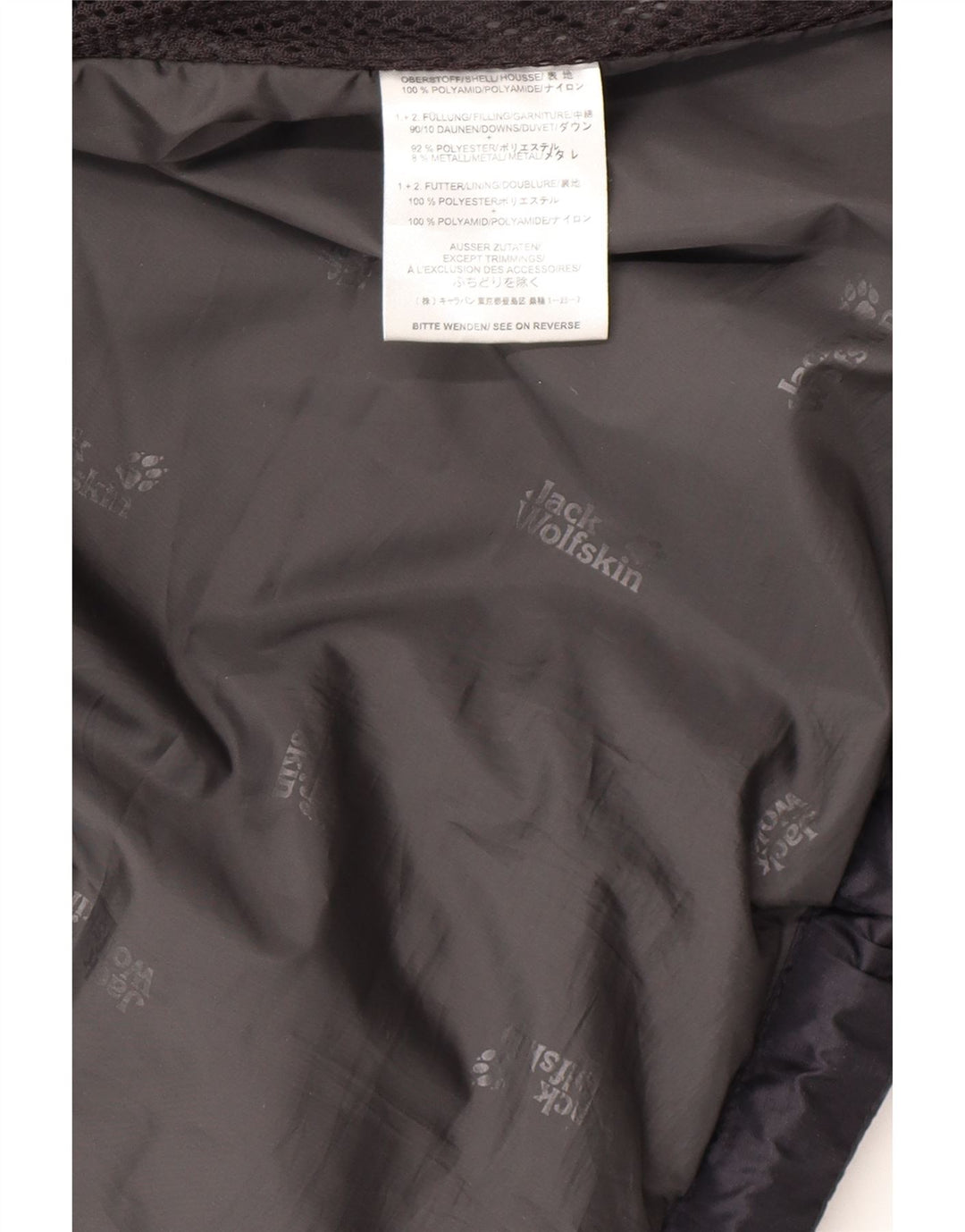 Giacca imbottita da uomo Jack Wolfskin UK 40/42 grande poliestere nero