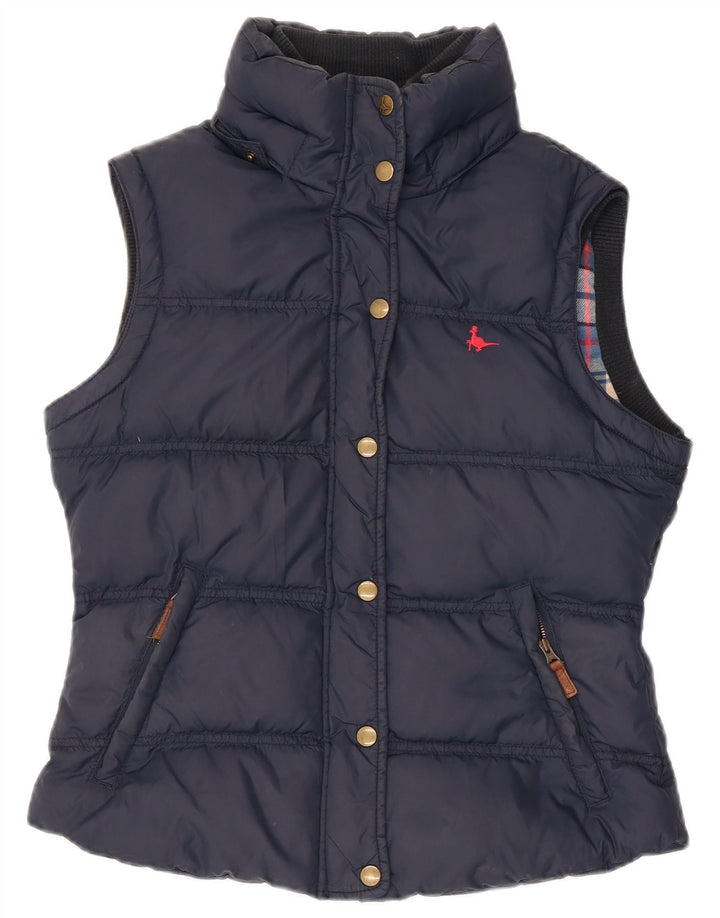 Gilet imbottito da donna JACK WILLS UK 10 piccolo in nylon blu navy