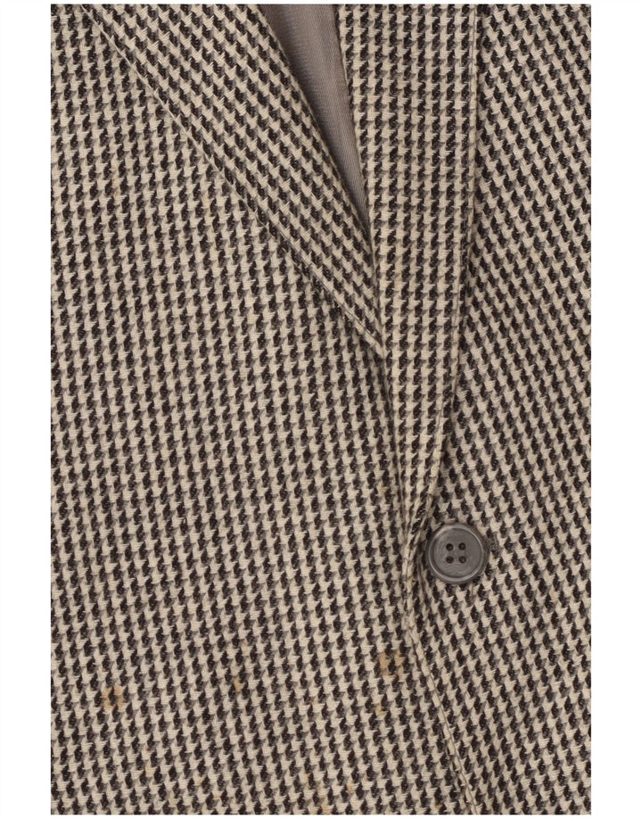 Giacca blazer vintage da uomo a 2 bottoni UK 40 grande lana pied de poule grigia