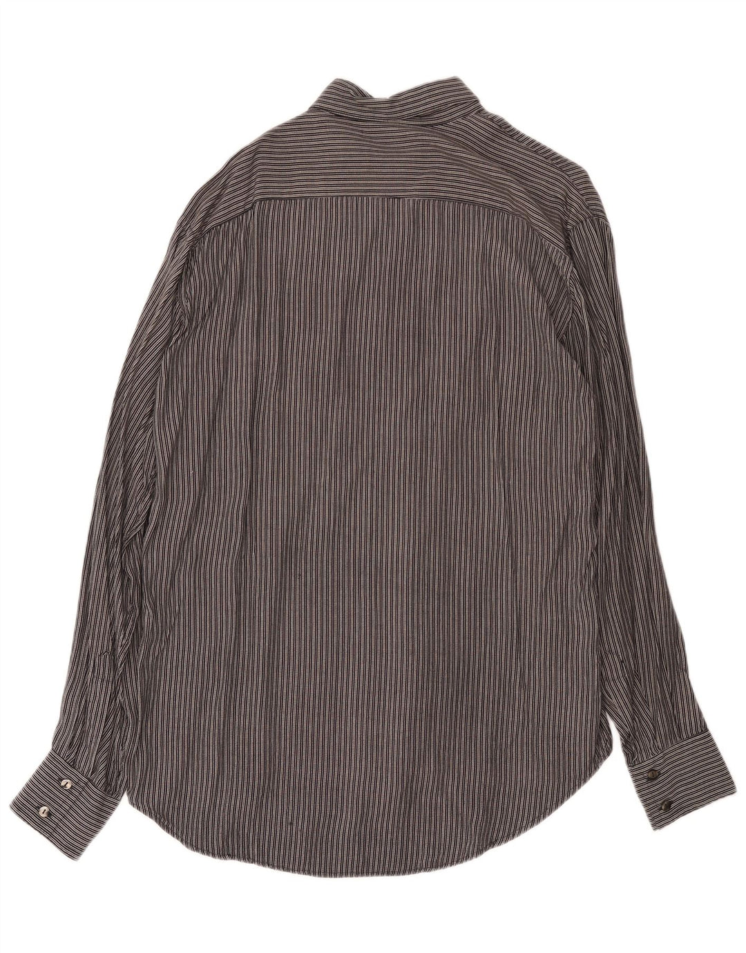 Camicia da uomo taglia 45/46 2XL viscosa rigata nera
