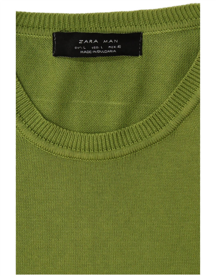 Maglione ZARA da uomo girocollo grande verde