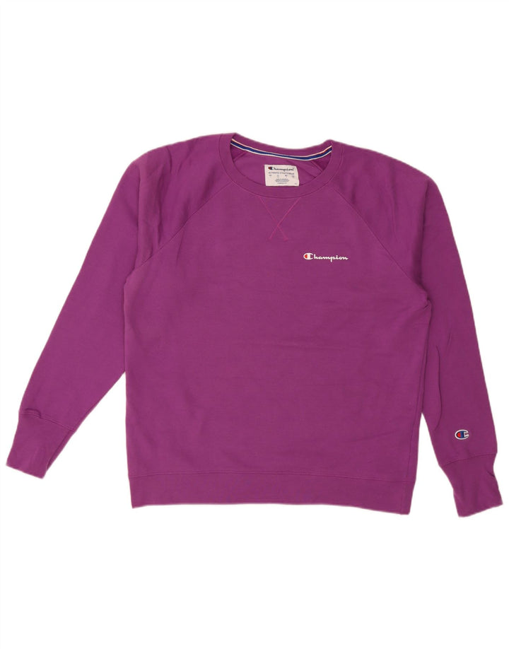 Felpa grafica da donna Champion Jumper UK 16 Large Purple Poliestere
