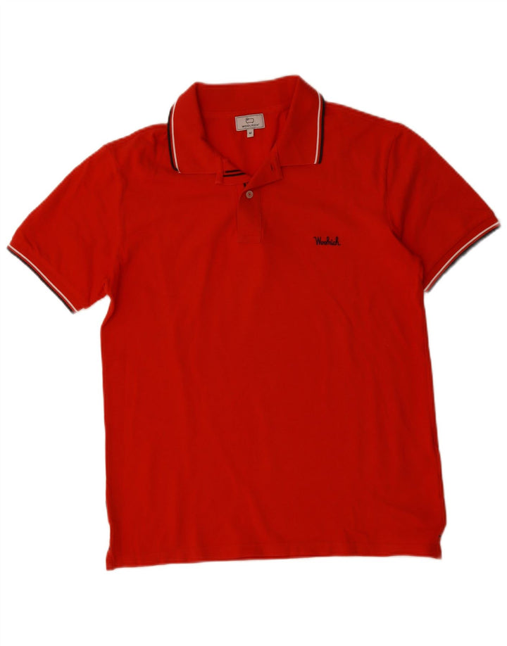 Polo da uomo WOOLRICH in cotone rosso medio