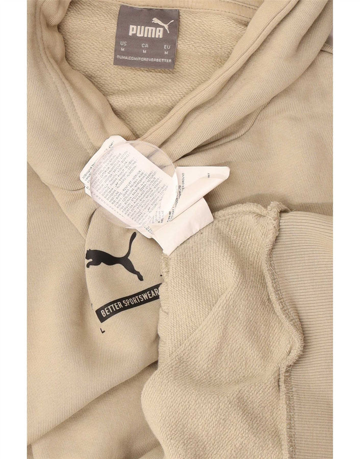 Felpa con cappuccio da uomo Puma in cotone beige medio