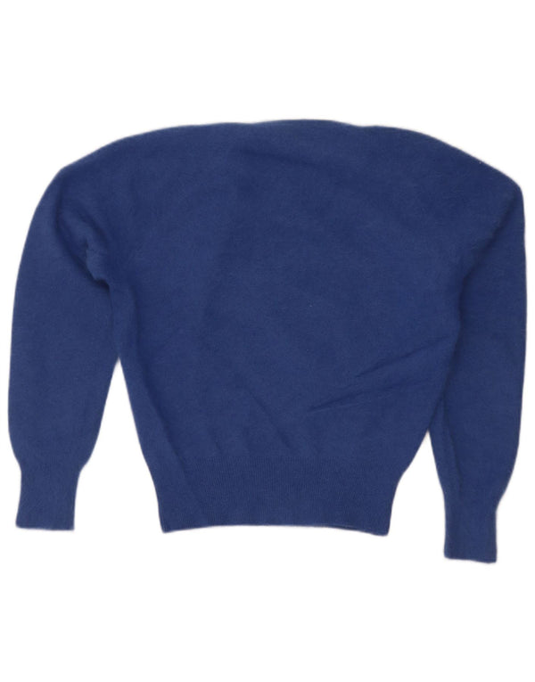 Luisa Spagnoli maglione da donna con scollo a barchetta corto UK 12 Blu medio