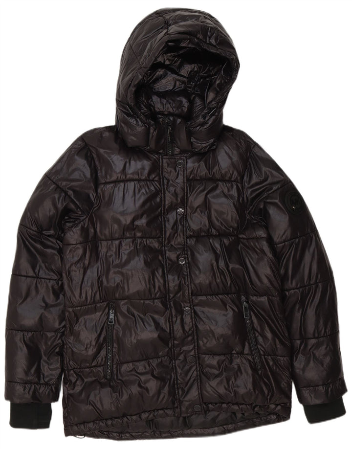 Giacca imbottita con cappuccio da uomo Michael Kors UK 38 poliestere nero medio