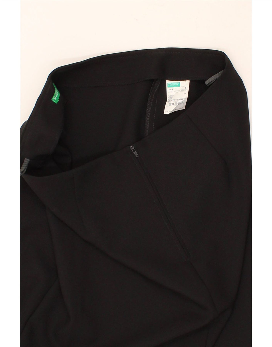 BENETTON Womens Midi Skirt IT 46 Large W32  Black Polyester Vintage Benetton and Second-Hand Benetton from Messina Hembry 