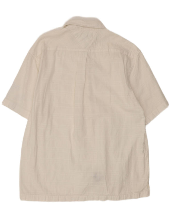 Camicia a maniche corte da uomo Tommy Hilfiger in cotone a quadri bianco medio