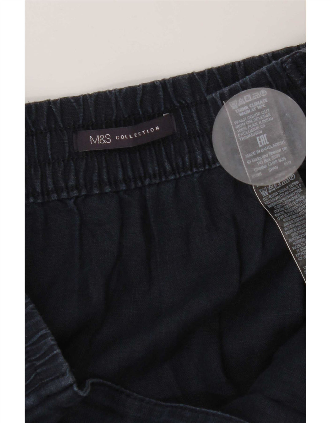 Gonna a trapezio da donna Marks & Spencer W40 2XL Lino blu navy