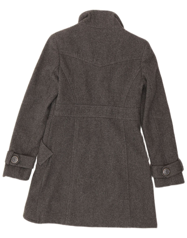 Cappotto doppiopetto da donna Buffalo UK 6 XS lana screziata grigia