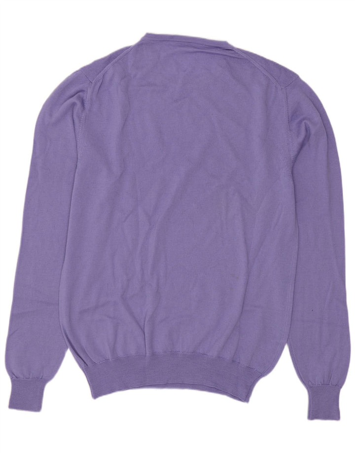 Maglione maglione girocollo vintage da uomo piccolo viola