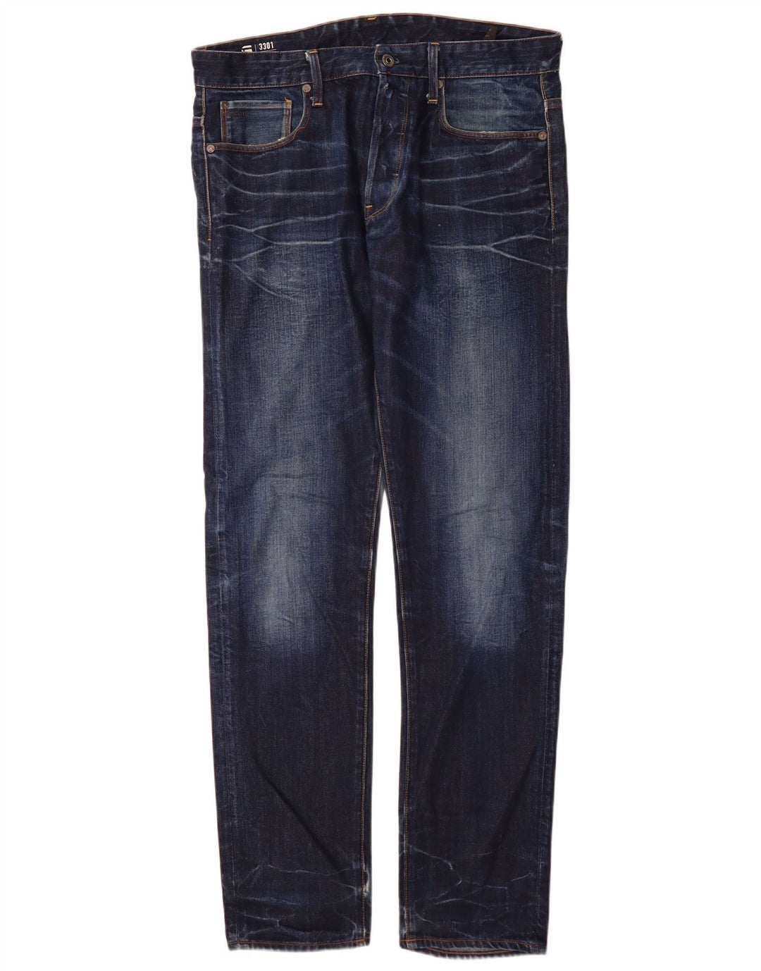 Jeans slim da uomo G-Star 3301 W34 L34 cotone blu navy