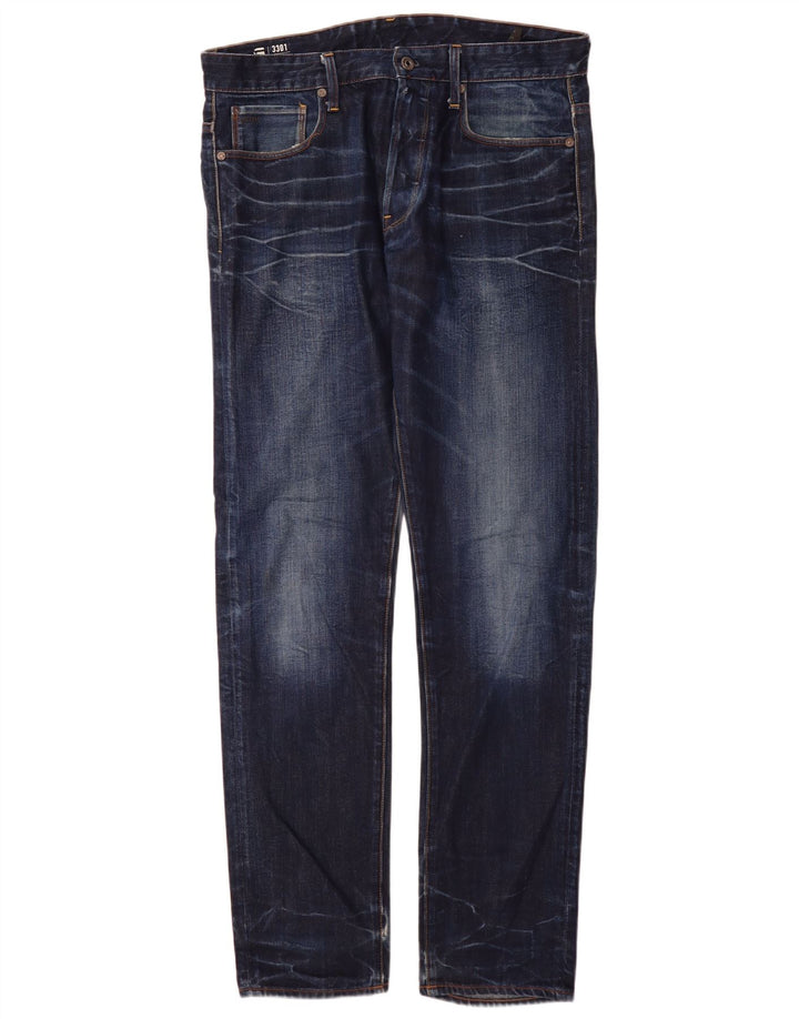 Jeans slim da uomo G-Star 3301 W34 L34 cotone blu navy