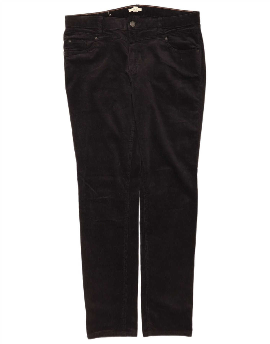 Pantaloni slim da donna in velluto a coste Esprit UK 16 Large W32 L32 poliestere nero