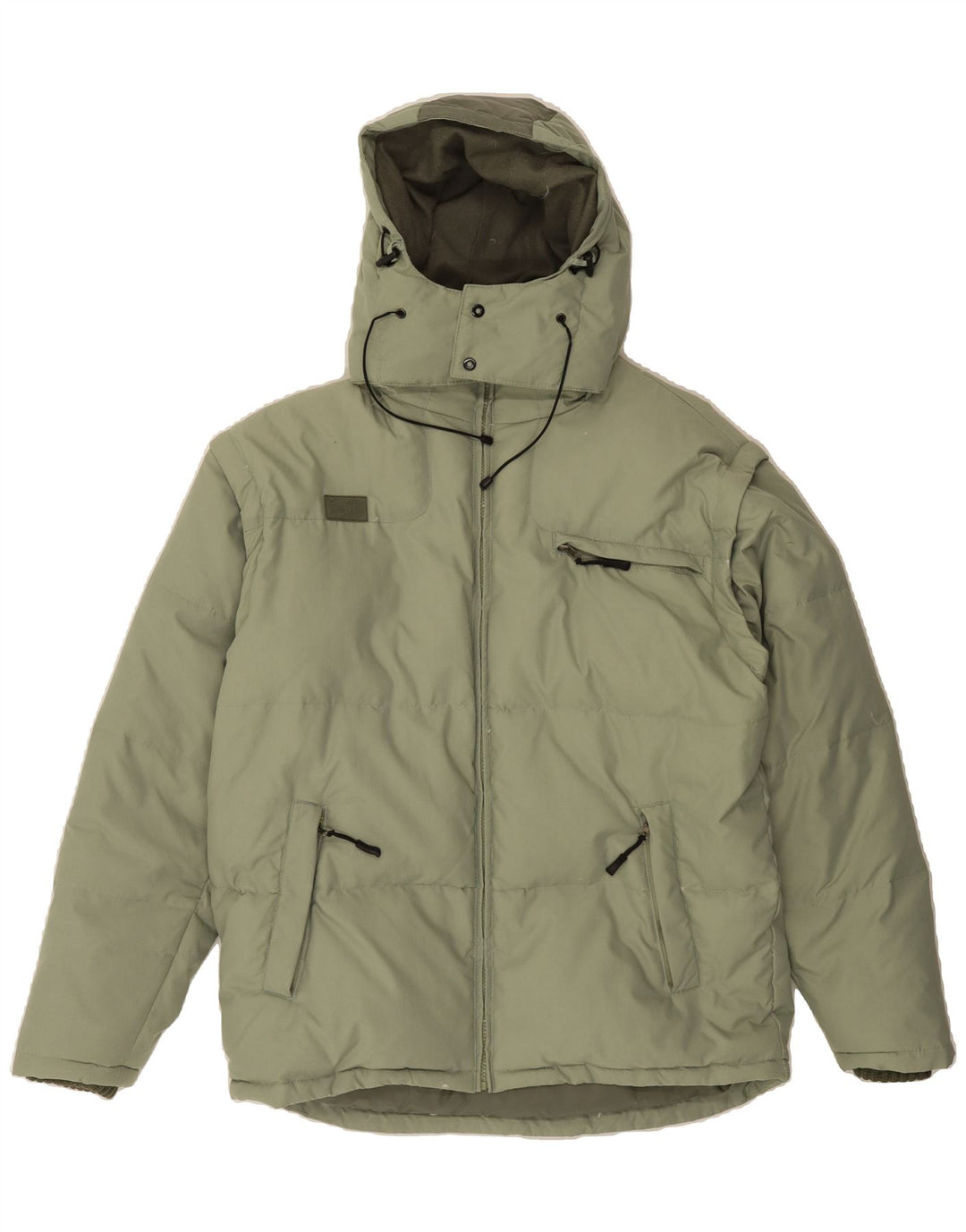 FILA Mens Hooded Padded Jacket UK 40 Large Green Colourblock Polyamide Vintage Fila and Second-Hand Fila from Messina Hembry 
