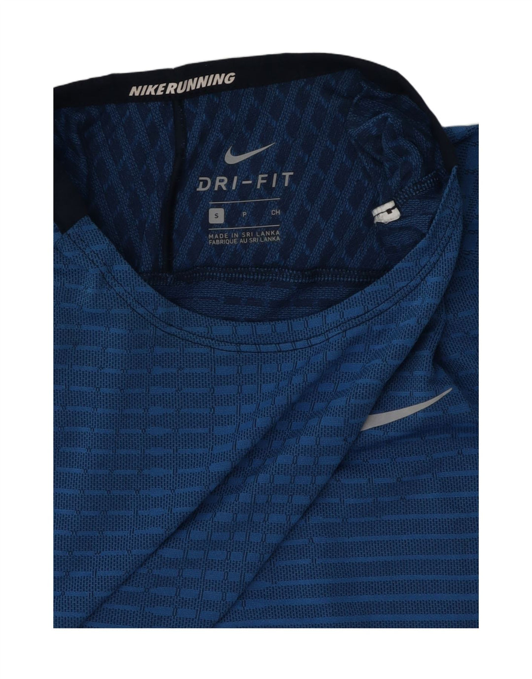 NIKE Mens Dri Fit T-Shirt Top Small Blue Striped Polyester