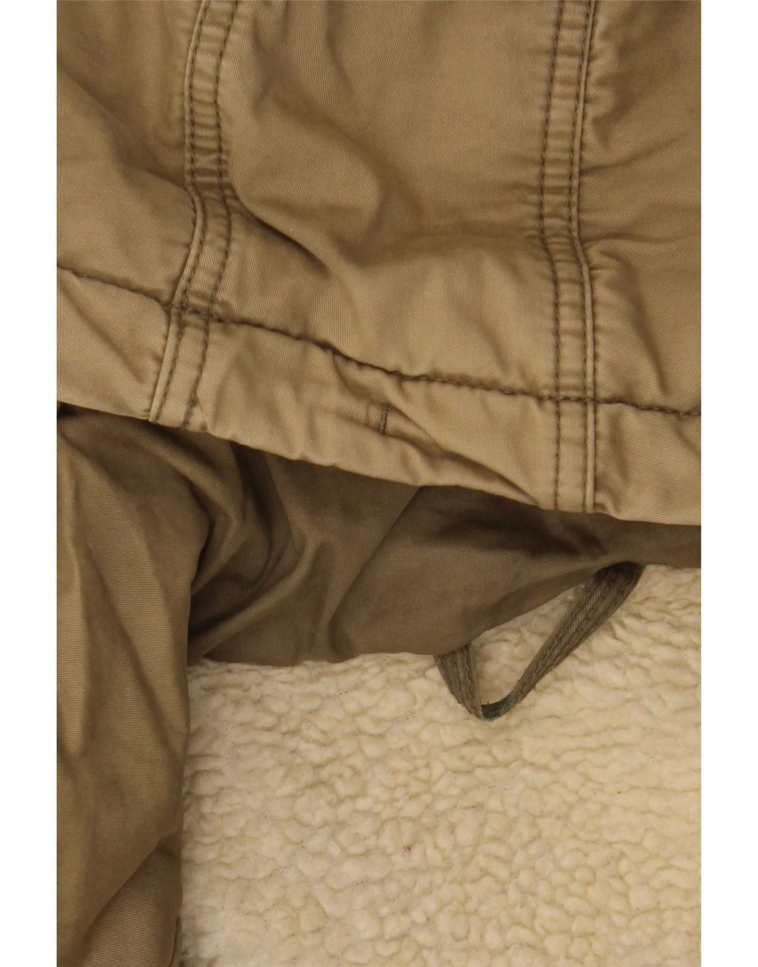 Giacca parka da donna con cappuccio Superdry UK 16 grande cotone kaki