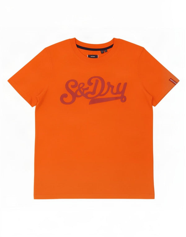 T-shirt grafica da donna Superdry Top UK 14 Large Arancione Cotone