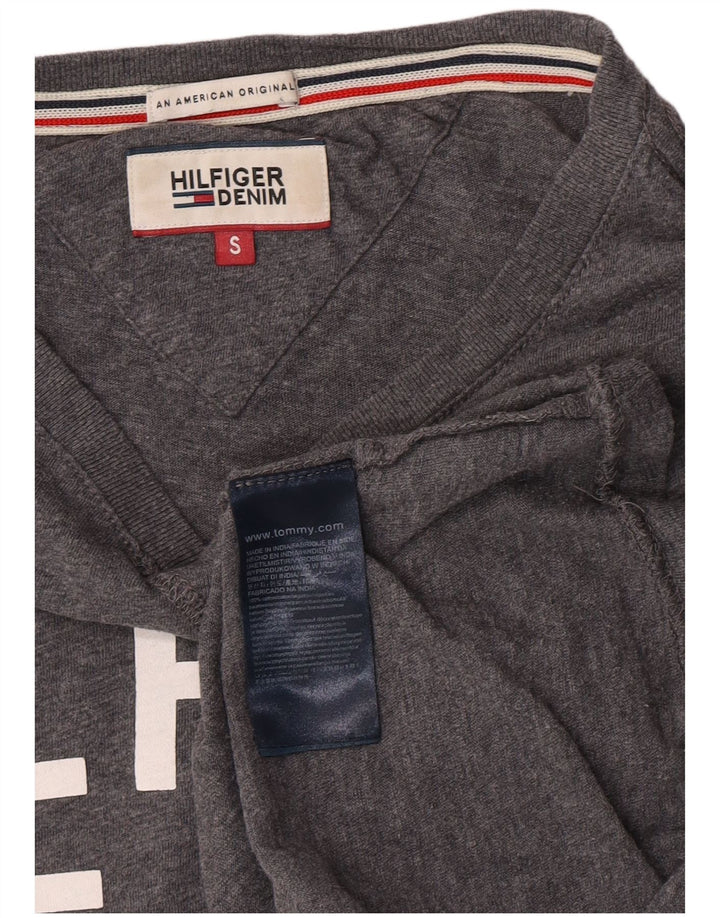Tommy Hilfiger Uomo Graphic Top Manica Lunga Piccolo Cotone Grigio
