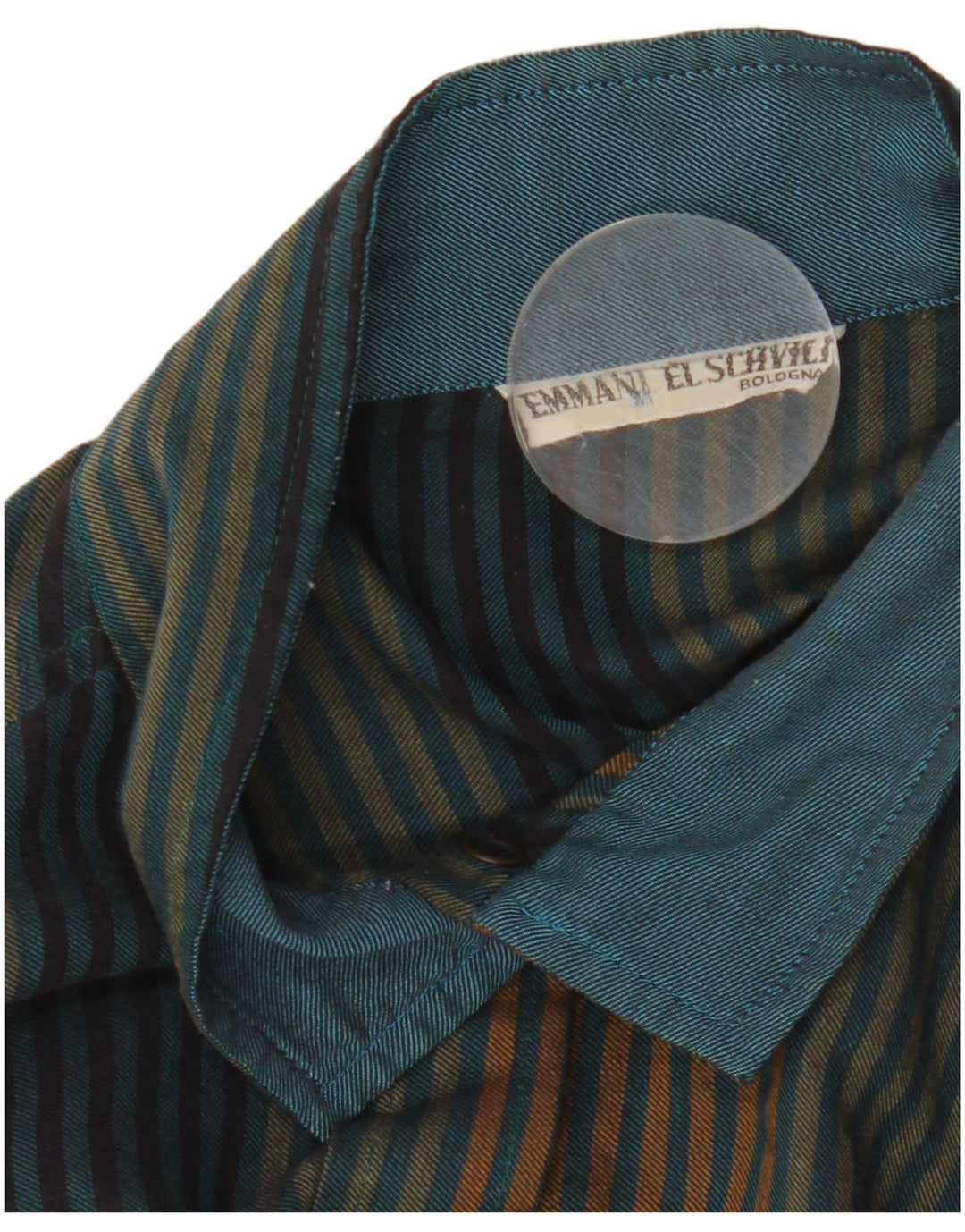 Camicetta camicia vintage da donna UK 16 grande a righe multicolore