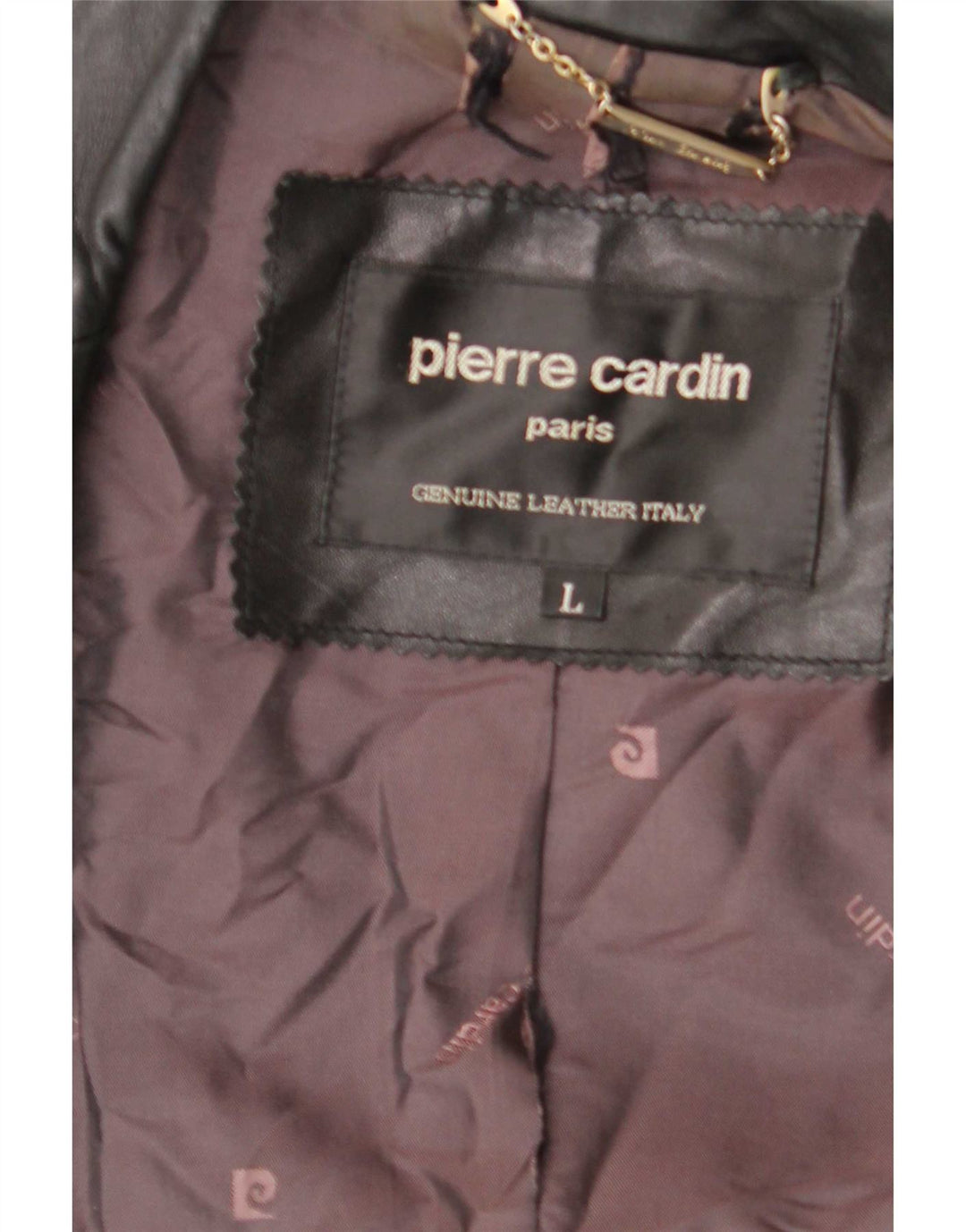 Giacca in pelle da uomo Pierre Cardin UK 40 grande nera
